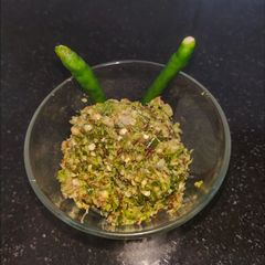 A picture of Green Chilli Thecha.