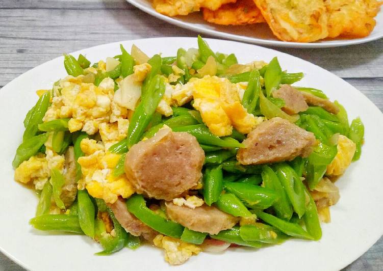 Orak Arik Telur, Buncis dan Baso