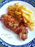Churrasco de pollo con doble macerado y extra de ajos