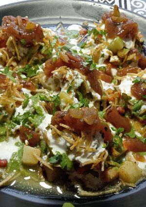 A picture of Kochu Papri Chaat.