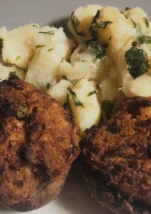 Vegán töltött gomba recept fotója