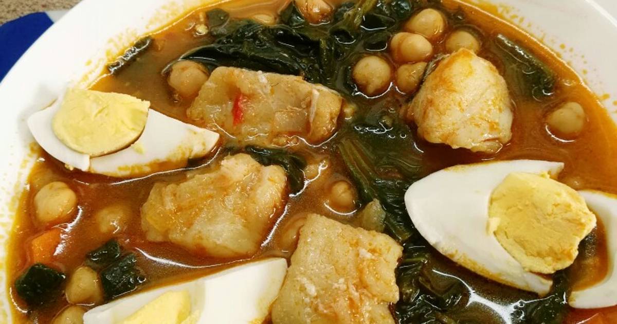 Garbanzos con espinacas y bacalao Receta de toniru Cookpad