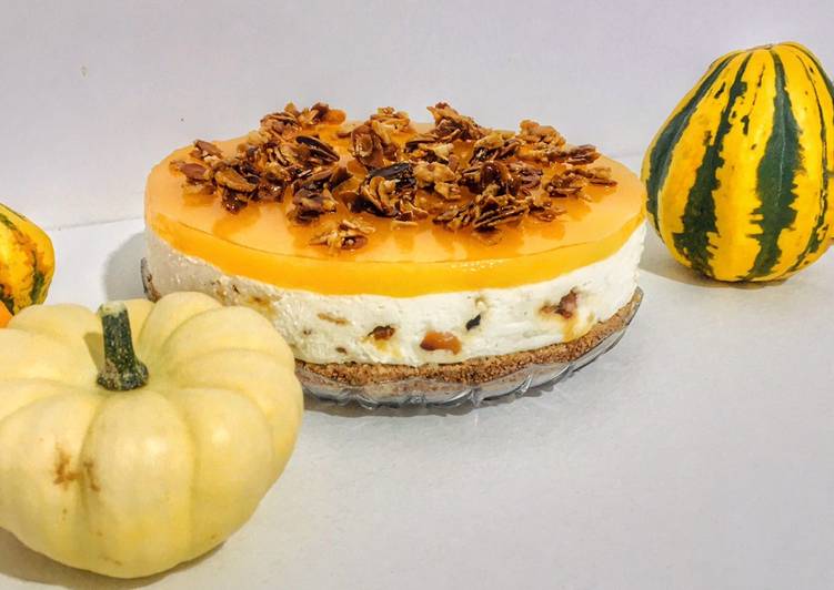 Profumo d’autunno - Cheesecake senza lattosio con gelèe al mandarino e mandorle caramellate