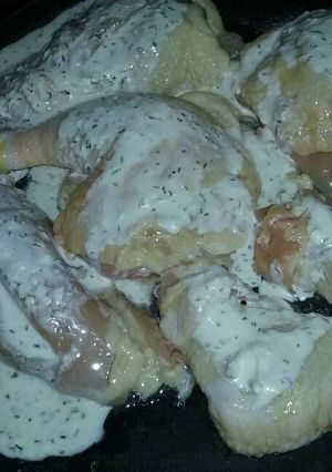 Una foto de Pollo al horno con salsita de mayonesa
