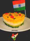 Heart Shaped 3 Layers Tricolor Dhokla Savory Cake - 80th Independence Day Special