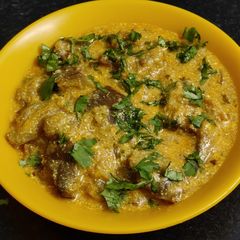 Eggplant curry in curd A picture of Eggplant curry in curd.