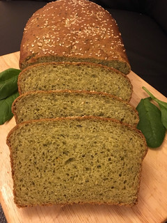 A picture of Spinach bread loaf.