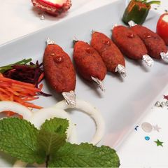 A picture of Hara Chana Paneer Beetroot Kebabs.