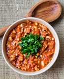 Porotos tape u ojitos 👀 negros con arroz en gustosa salsa de tomate con caldo casero 🍅 🌾 🫘