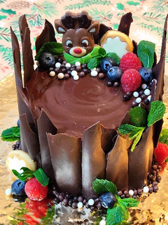 Una foto de Tronco de Navidad versión tarta