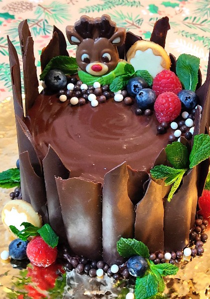 Una foto de Tronco de Navidad versión tarta