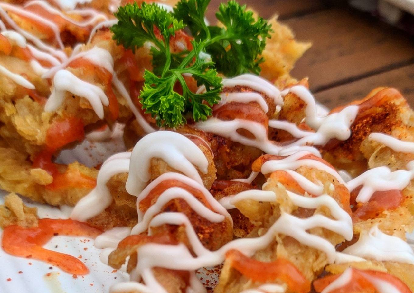 Slice fried chicken