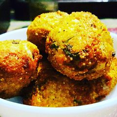 Fish egg pakoda A picture of Fish egg pakoda.
