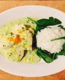 Chicken Breast with Corn and Spinach Cream