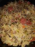 Arroz con frijoles y chorizo