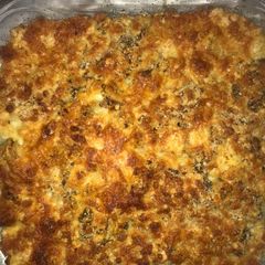 Macaroni and beef cheese bake A picture of Macaroni and beef cheese bake.