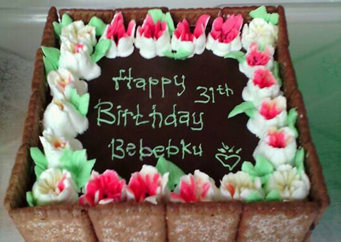 Resep Kue ulang tahun simple dan apa adanya oleh Yuni  