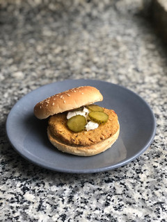 Una foto de Hamburguesa de garbanzos🍔
