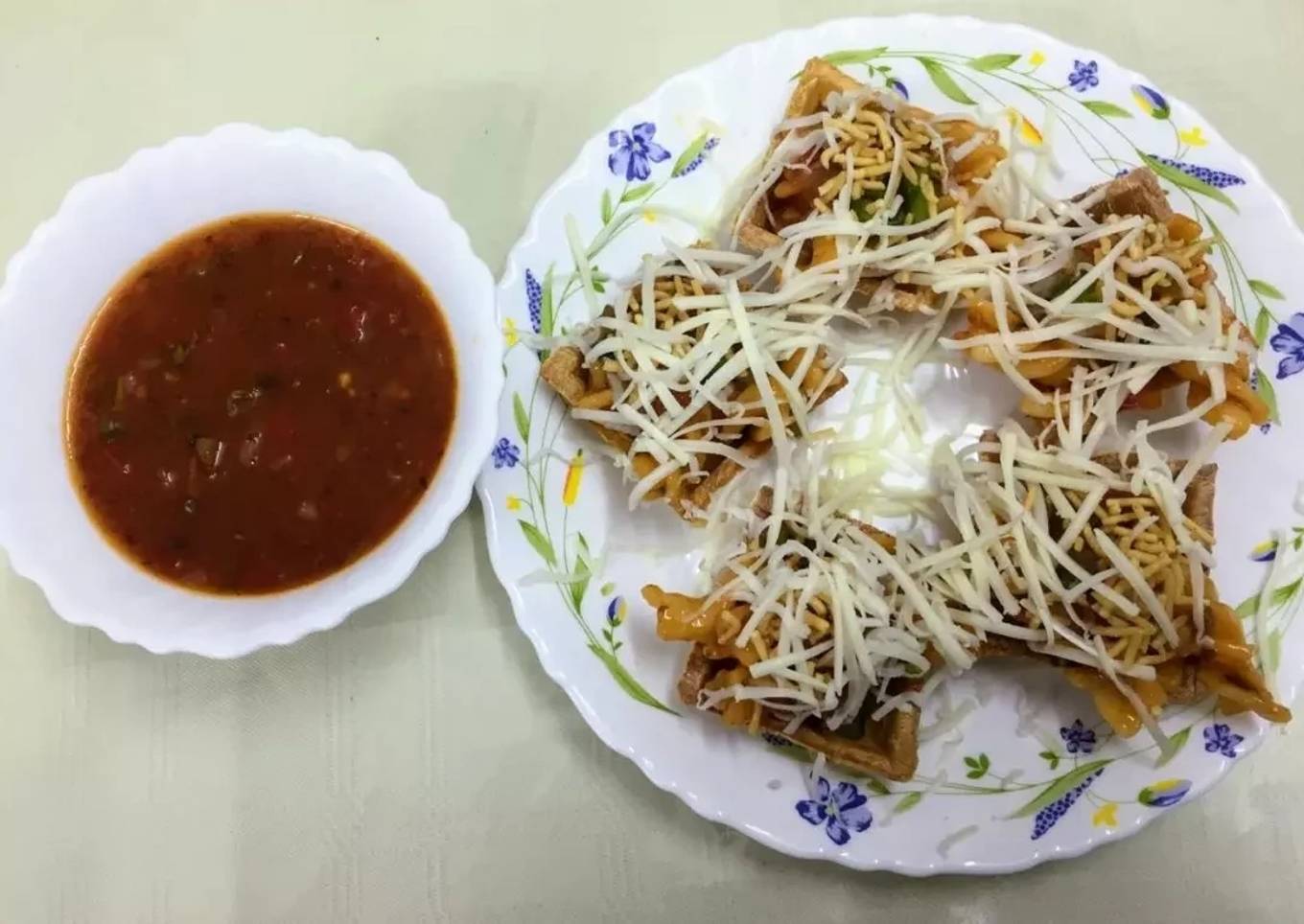 Italian pasta canapes chaat