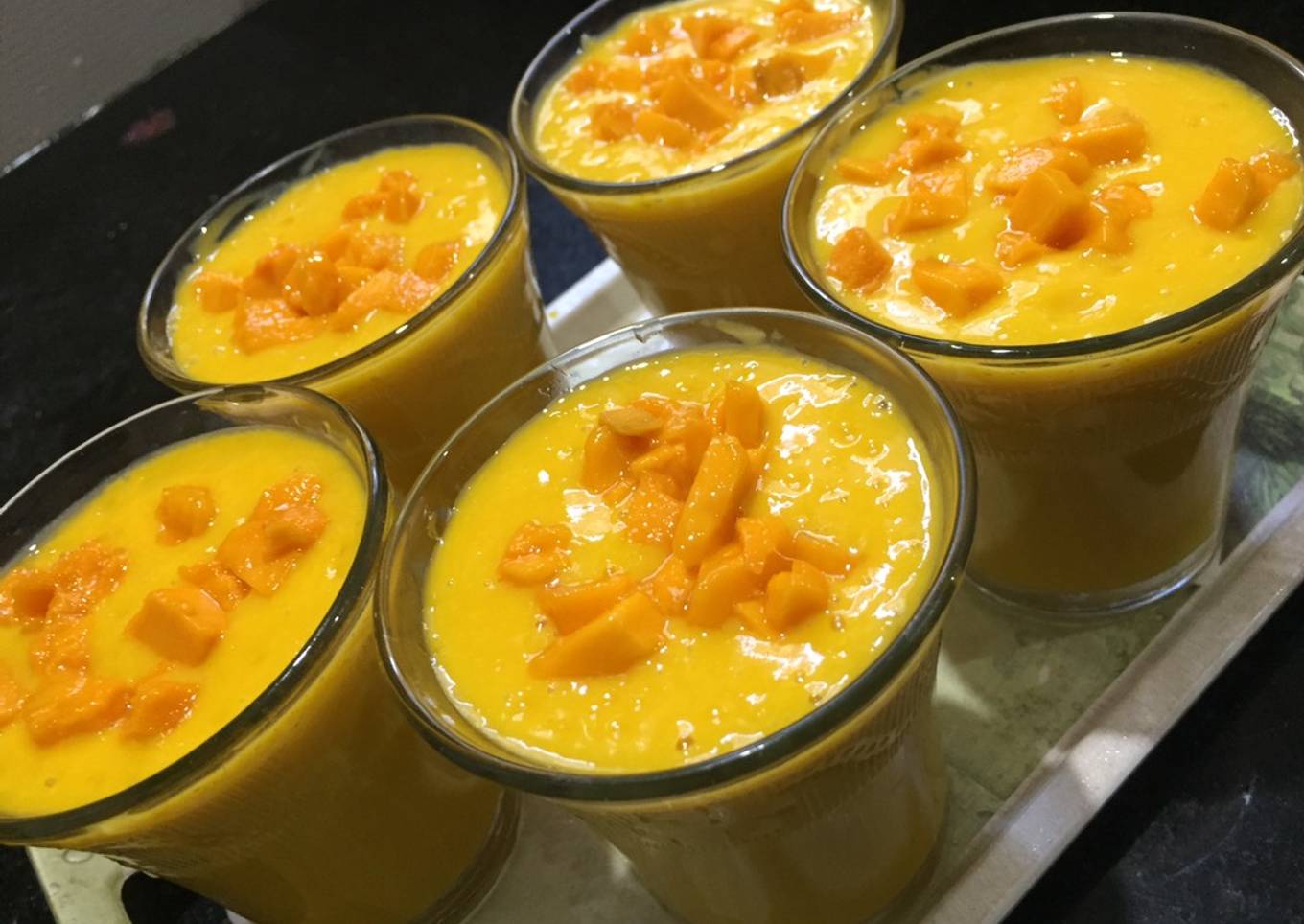 Creamy mango milkshake