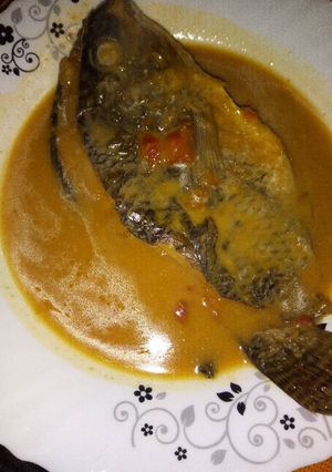 A picture of Dried Tilapia in Groundnut stew.