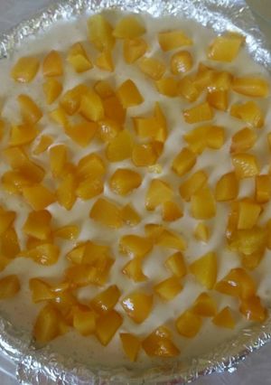 Una foto de Chessecake de durazno