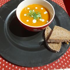 A picture of More soup: parsnip and tomato soup (vegan).
