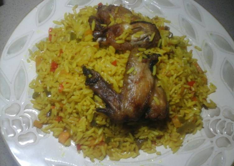 Easiest Way to Make Super Quick Homemade Fried rice&amp; chicken wings…#Abujamoms