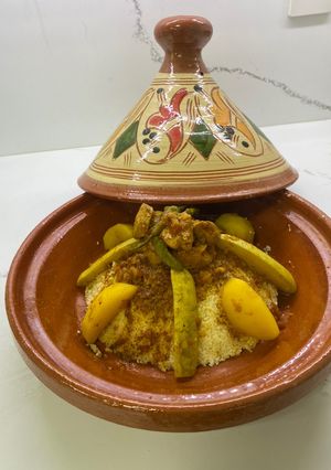 A picture of Couscous with Vegetables and Chicken (Modern Method).