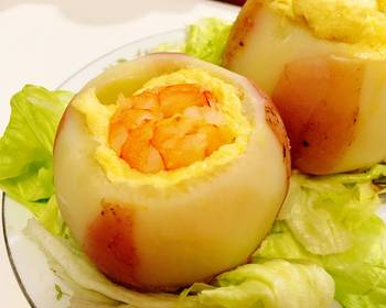 Ultimate, Prepare Savory steamed egg custard with shrimp in radish cup Delicious Perfect