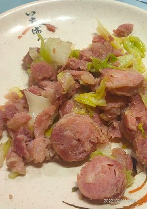青菜炒香腸 的食譜成品照片