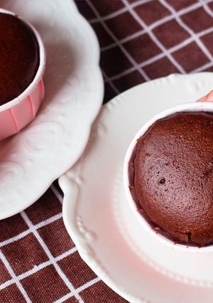 【COOKING BUBU】免烤！特濃巧克力蒸杯子蛋糕｜NO BAKE CHOCOLATE CUPCAKE｜スチームチョコケーキ 的食譜成品照片