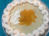 Torta rellena crema pastelera y melocotón 🍑