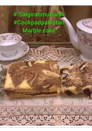A picture of Marble Cake 😋 without oven & without baking powder.