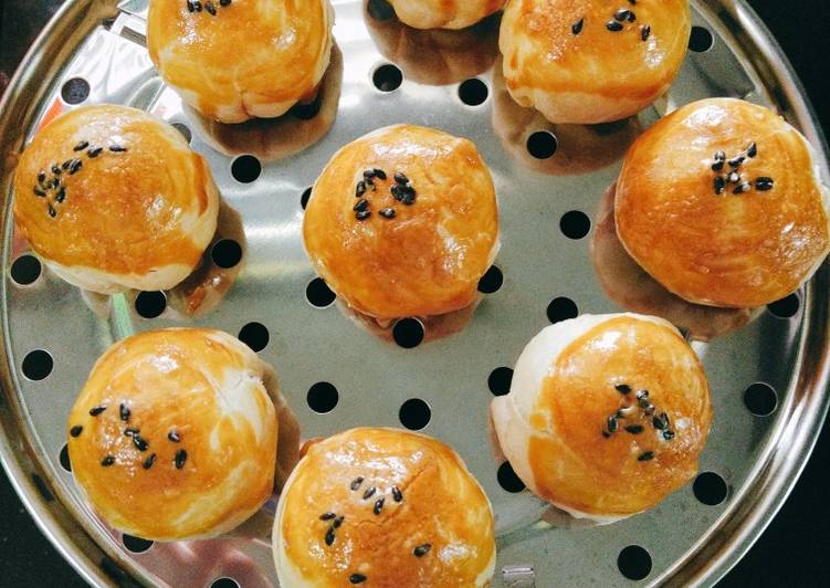 ขนมเปี๊ยะไส้ถั่ว (หม้อทอดไรน้ำมัน)