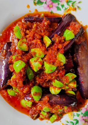 Foto resep Sambal terong pete