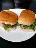 My Roast Pork & Dijon Mustard Barms with wild Peppery Rocket. 🥰