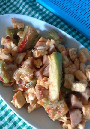 Foto resep Tumis terong tahu pedas