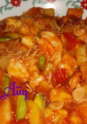 Foto resep Utang dipadang..😅😅 (udang kentang dimasak saos padang)