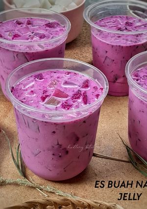 Foto resep Es Buah Naga Jelly
