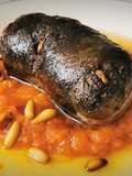 Tapa de Morcilla de Cebolla con Sofrito de Tomate casero