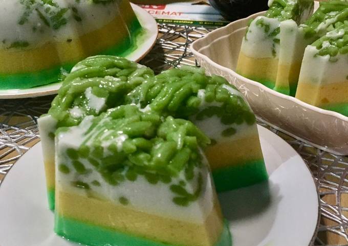 Easiest Way to Make Delicious Puding Labu Tiga lapis(cendol/dawet, labu,pandan)