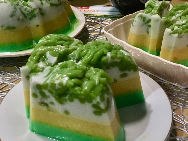 Langkah Mudah untuk Membuat Resep Puding Labu Tiga lapis(cendol/dawet, labu,pandan) yang Bikin Ngiler Anti Ribet, Uenak Banget