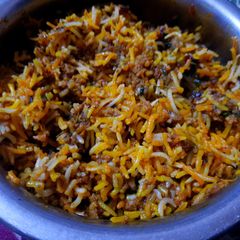 Chicken keema Biryani A picture of Chicken keema Biryani.