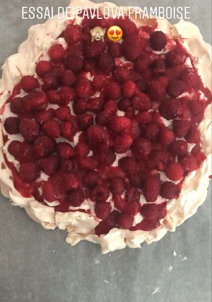 Une photo de Pavlova framboise