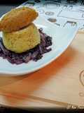 Tortino di polenta con Mousse di Missoltino e Radicchio brasato – Rivisitazione in chiave moderna –