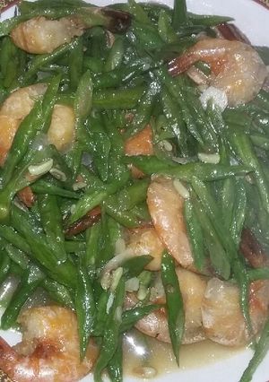 Foto resep Tumis kacang panjang udang goreng ala mami lia