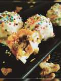"Carrot halwa chocolate truffles with walnuts stuffing"