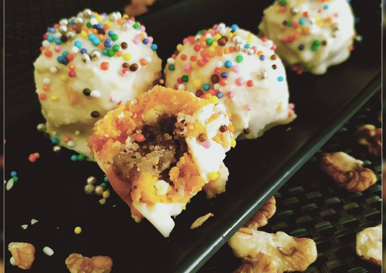 Step-by-Step Guide to Prepare Homemade "Carrot halwa chocolate truffles with walnuts stuffing"