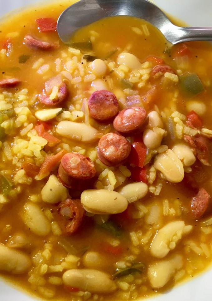 Una foto de Arroz con habichuelas (potaje)
